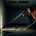 فني يقوم بفحص تسرب مياه داخل منزل في حي الرويس بجدة