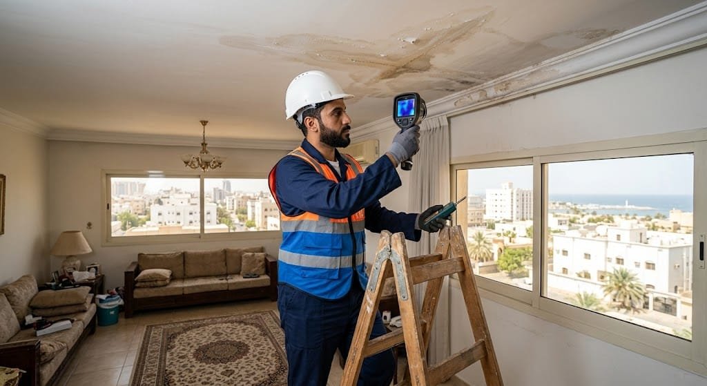 كشف تسربات البدرومات بجدة باستخدام أجهزة رصد الرطوبة العميقة بدون تكسير