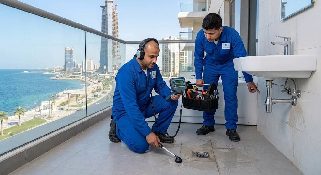 جهاز كشف الترددات الكهرومغناطيسية أثناء كشف تسربات العزيزية بجدة
