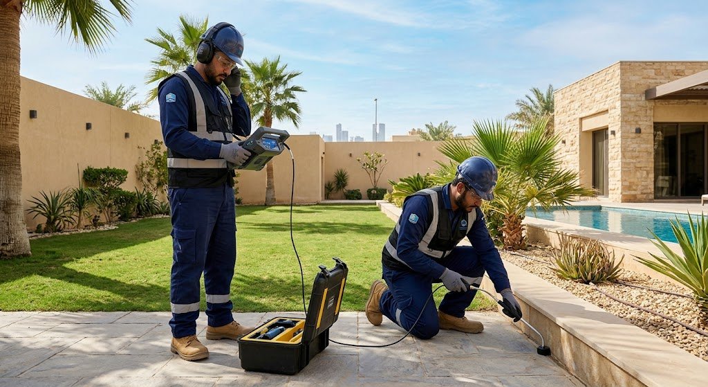 أجهزة حرارية ومعدات صوتية دقيقة تُستخدم لإتمام مهام كشف تسربات الكعكيه جده عبر فحص أنابيب الصرف والمياه المخفية دون إحداث أي فوضى أو تكسير