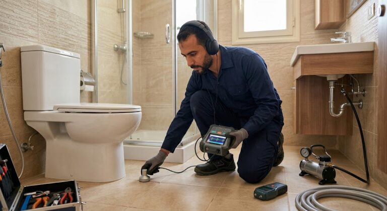 استخدام تقنية التصوير الحراري لتحديد مسار خرير المياه المخفي خلف أسقف الجبس بورد لفيلا بواسطة فريق شركة كشف خرير بجدة لمنع تشويه الديكور